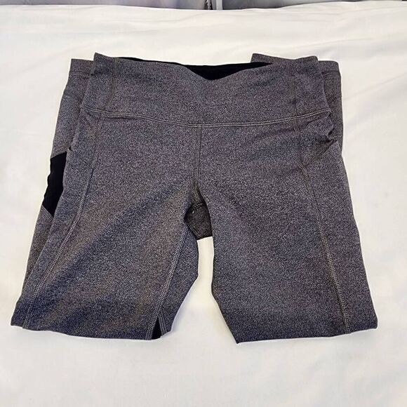 LULULEMON Pace Rival Crop 22” Heathered Black/Black Size 4 D12 - Picture 5 of 13